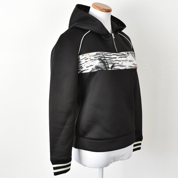 Maje Tropical Stripe Hoodie Sweatshirt - 3, Large - Picture 3 of 8